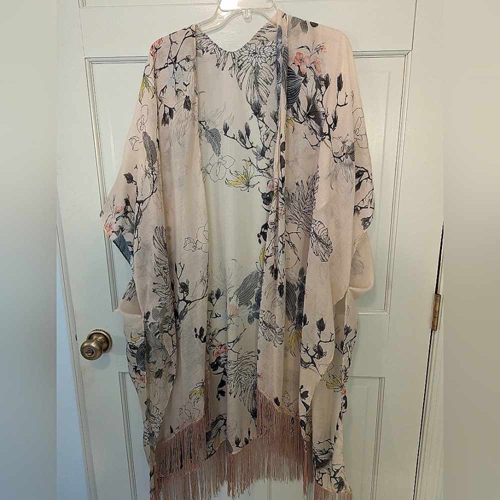 Knee length cover up in floral design